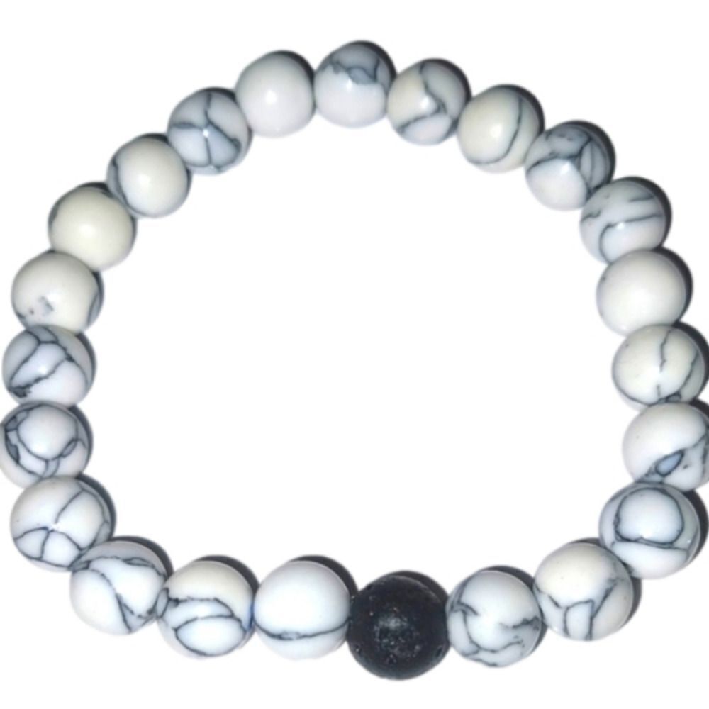 Gorgeous 7chakra crystal volcanic stone beaded bracelet